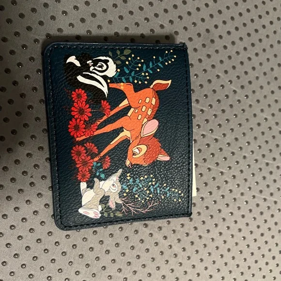 Disney Bambi Card Holder with Floral Design Leather - Picture 2 of 4
